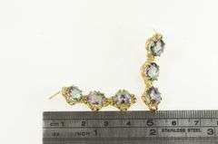 14K Yellow Gold Faceted Oval Mystic Topaz Dangle Earrings
