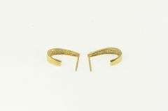 10K Yellow Gold Curved Vintage Diamond Semi Hoop Earring Jackets