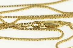 14K Yellow Gold 1.0mm Square Chain Classic Box Link Necklace