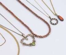 Group Lot of 11 Vintage 925 Sterling Silver Necklaces