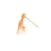 14K Yellow Gold Road Runner Ruby Eyed Retro Speed Symbol Pin/Brooch