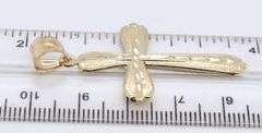 Elegant Yellow Gold Textured Cross Pendant