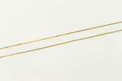 10K Yellow Gold 0.5mm Square Chain Lon Classic Box Link Necklace