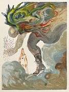 Very Collectible Salvador Dali Woodblock from The Divince Comedy Suite Circa 1964