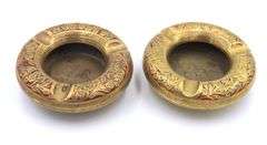 Set of 2 Vintage Solid Brass Ashtray