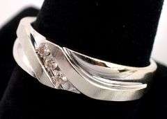 Sophisticated White Gold Men's Diamond Band Ring