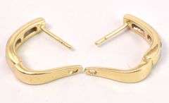 Dazzling Diamond Hoop Earrings in 14K Yellow Gold