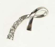 10K White Gold Diamond Vintage Loop Journey Symbol Pendant