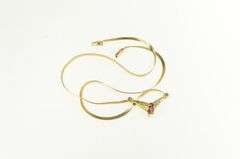 14K Yellow Gold Marquise Ruby Diamond Chevron Chain Necklace