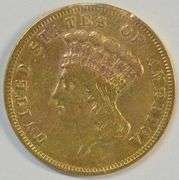 Ultra Rare 1856-S US $3 Gold Piece. XF Details