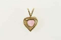 14K Yellow Gold Heart Pink Cubic Zirconia Diamond Accent Pendant