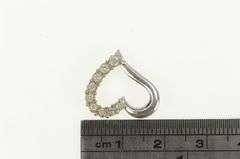 10K White Gold Diamond Curvy Heart Love Symbol Vintage Pendant