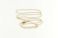 14K Yellow Gold 1.0mm Woven Spiral Twist Chain Necklace