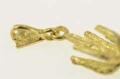 14K Yellow Gold 3D Textured Saguaro Cactus Desert Motif Charm/Pendant