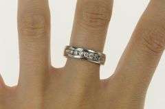 14K White Gold 0.50 Ctw Diamond Classic Men's Wedding Band Ring