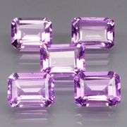 Vibrant 6.61ct 8x6mm real Bolivian Amethyst set