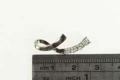 10K White Gold Diamond Vintage Loop Journey Symbol Pendant