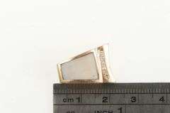 14K Yellow Gold Diamond Mother of Pearl Geometric Slide Pendant