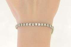 14K White Gold 4.20 Ctw Round Brilliant Diamond Tennis Bracelet