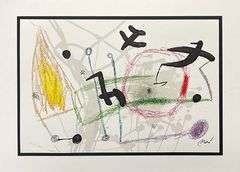 Collectible Limited Edition Joan Miro Lithograph Circa 1975