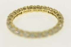 14K Yellow Gold Cubic Zirconia Eternity Wedding Stackable Band Ring