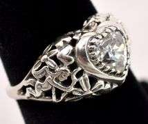 Heart CZ Ring in Sterling Silver