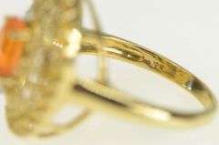 10K Yellow Gold Simulated Mexican Fire Opal Yellow Topaz Halo Ring