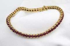 Classic 14K YG Ruby Straight Line Bracelet