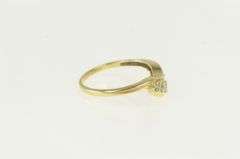 14K Yellow Gold Curved Contour Cubic Zirconia Wedding Band Ring