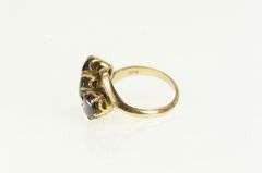 18K Yellow Gold 1960's Black Star Sapphire Vintage Statement Ring