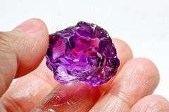 Big 51ct rich violet uncut Amethyst