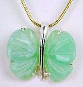 Sterling Jade Butterfly Necklace