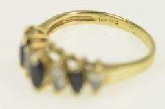 14K Yellow Gold Marquise Sapphire Cubic Zirconia Vintage Ring