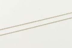 10K White Gold 0.8mm Rolling Simple Twist Plain Chain Link Necklace