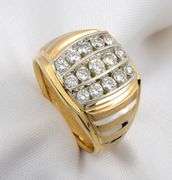 Flashy Man's 1 Ct. Diamond Cluster Ring
