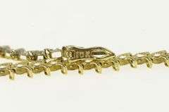 10K Yellow Gold Diamond Wavy Link Vintage Classic Tennis Bracelet