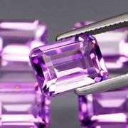 Vibrant 6.61ct 8x6mm real Bolivian Amethyst set