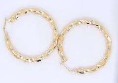 Elegant Yellow Gold 3.8mm Twisted Hoop Earrings