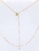 Simple Yellow Gold Box Chain with Heart adjustable Clasp