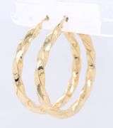 Elegant Yellow Gold 3.8mm Twisted Hoop Earrings