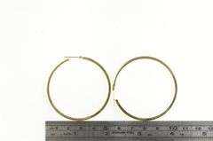 14K Yellow Gold 50mm Squared Hollow Statement Hoop Earrings