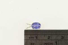 14K Yellow Gold Oval Syn. Tanzanite Vintage Solitaire Pendant