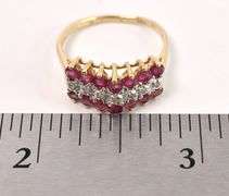 Sparkling Ruby and Diamond Ring in Yellow Gold