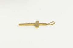 10K Yellow Gold Ornate Swirl Pattern Cross Christian Faith Pendant