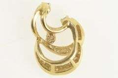 14K Yellow Gold Diamond Freeform Swirl Cluster Statement Pendant