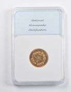 MS62 PL 1872 $3 Indian Princess Head Gold Three Dollar Piece NNC