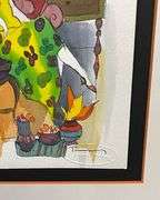 One-Of-A-Kind Unique Orignal Watercolor by Itzchak Tarkay