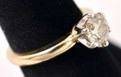 Firey 14K Yellow Gold Approx. 1.00CTw Solitaire Diamond Ring