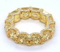 Yellow Cubic Zirconia Sterling Silver Band