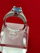 LADIES BRAND NEW 14K WHITE GOLD DIAMOND AND SAPPHIRE RING